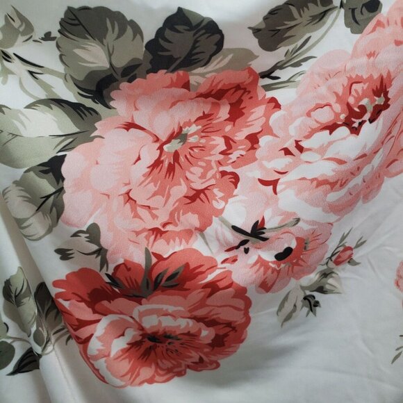 Shein Women's White Pink Rose Print One‎ Shoulder High Leg Bodysuit Size XS - Picture 2 of 5